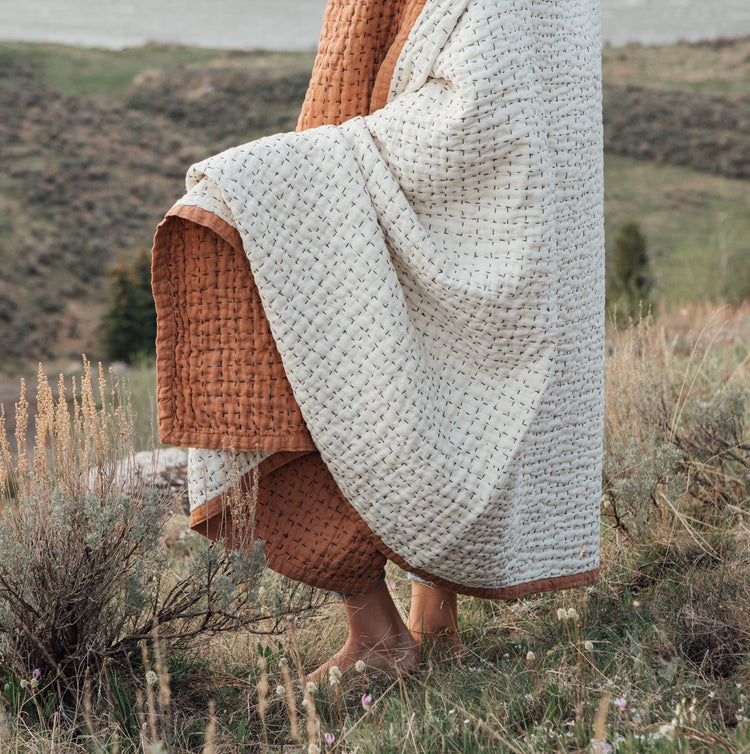 Jasper Hemp Quilt - Reversible