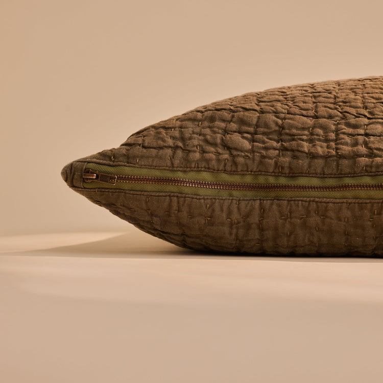 Jasper Quilted Hemp Pillow