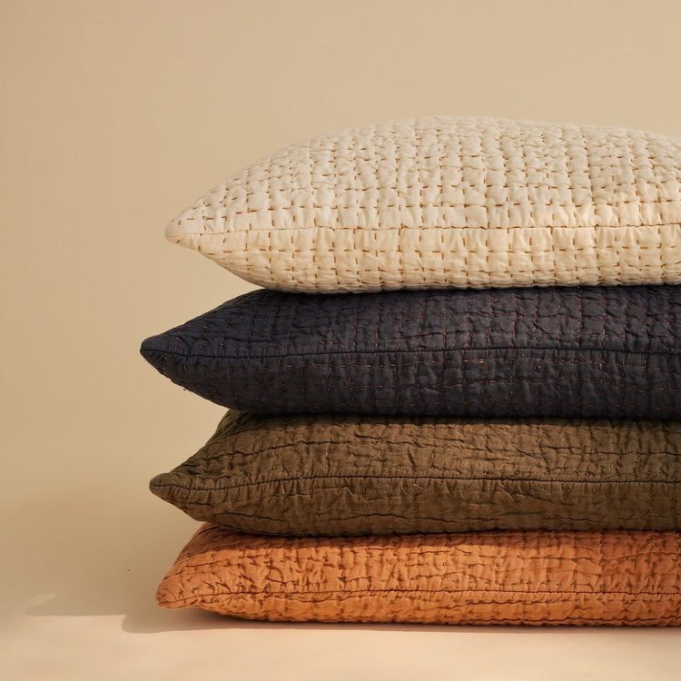 Jasper Quilted Hemp Pillow